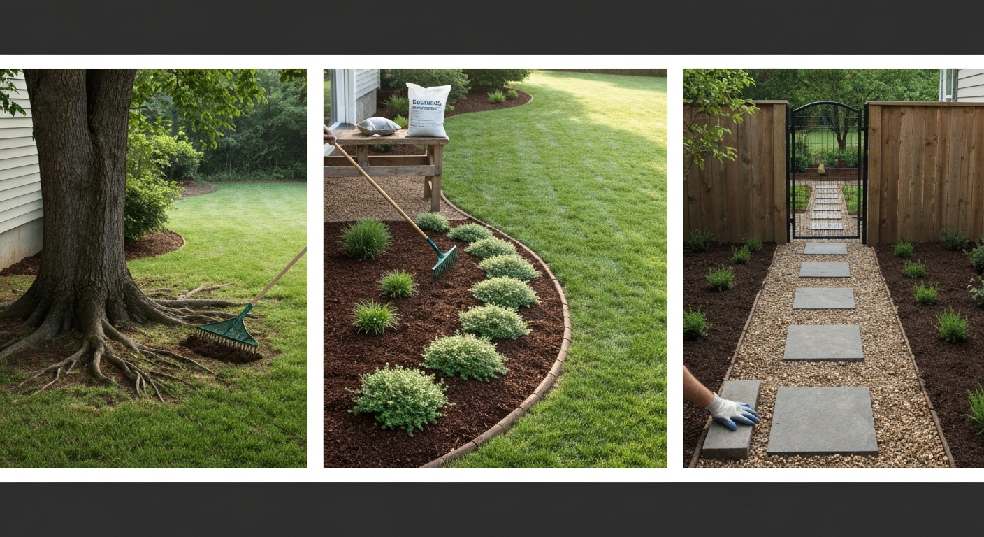 how to landscape an area where grass won't grow